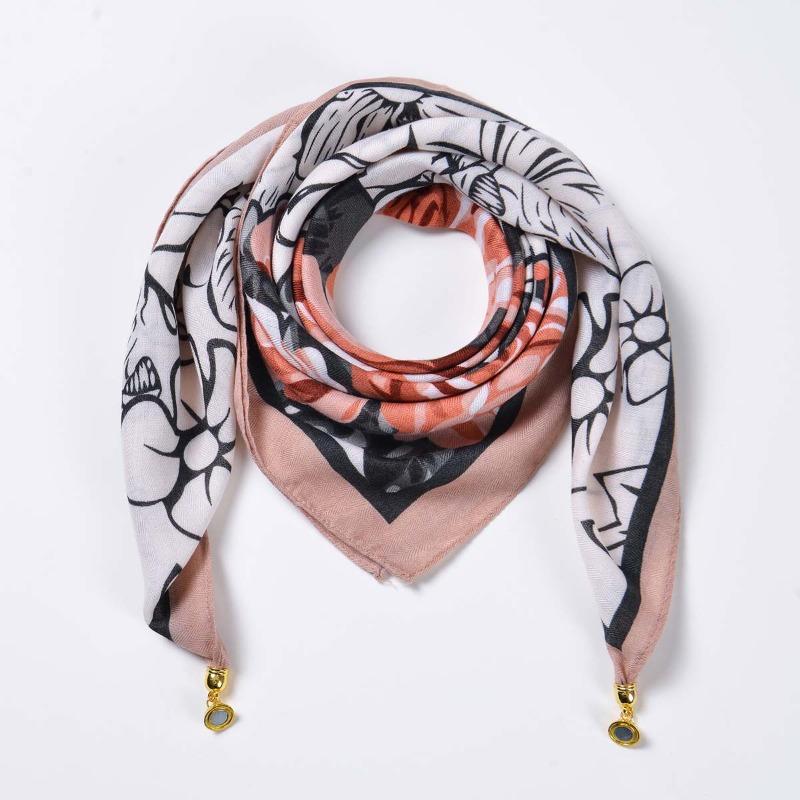 New Multi-functional Magnetic Velvet Neck Protection Small Scarf New Women's Four-season Warm Decoration Fashionable Small Square Scarf