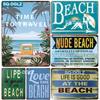 [SQ-DGLZ] BEACH Metal Sign Vintage Metal Plaque Travel Plates Decor For Bar Home Wall Decor Las Vegas Tin Sign Travel Poster