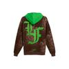 Puma Hoops X Lafrance Angel Pattern Contrast Hooded Long Sleeve Sweatshirt Men Hoodie Brown Green 625664-01