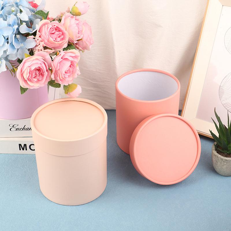 1Pc Flower Box Rose Bouquet Boxes Round Box Flower Arrangement Wedding Decor