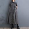 Short Sleeve Plus Size Cotton Vintage New In Dresses for Women Casual Loose Long Summer Shirt Dress