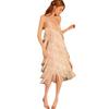 Dinner Party Wedding Bridesmaid Dress Pass Sexy Nightclub Black Sequin Tassel Dress Suspender