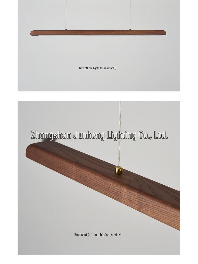 White Ash Solid Wood Zen Chandelier for Dining Room, Tea Room, Bar Counter, or Office Desk