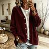 Women S Autumn Lazy Style Corduroy V Neck Loose Single Breasted Pocket Cardigan Coat