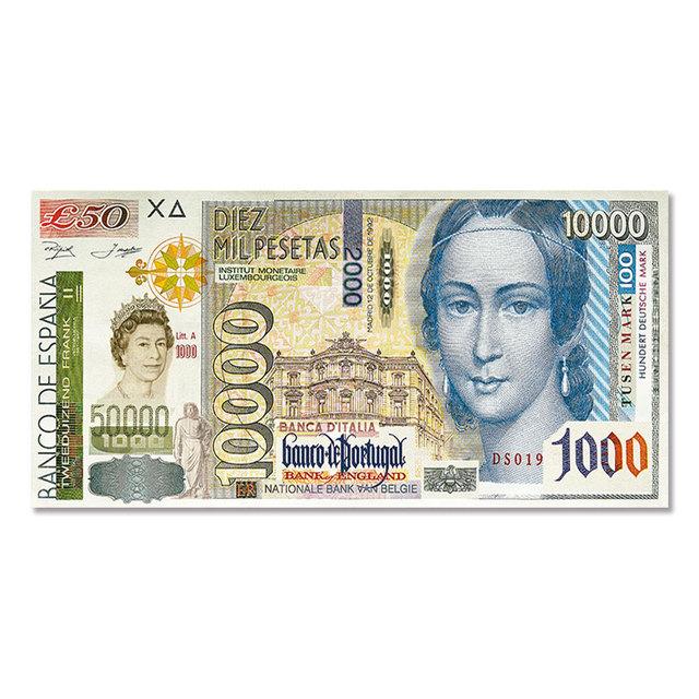 Абстрактное Настенное Искусство Золото Популярные Красочные Сотни Денег Холст Картины Большой Уличный Арт Современный Плакат Настенная Картина Домашний Декор