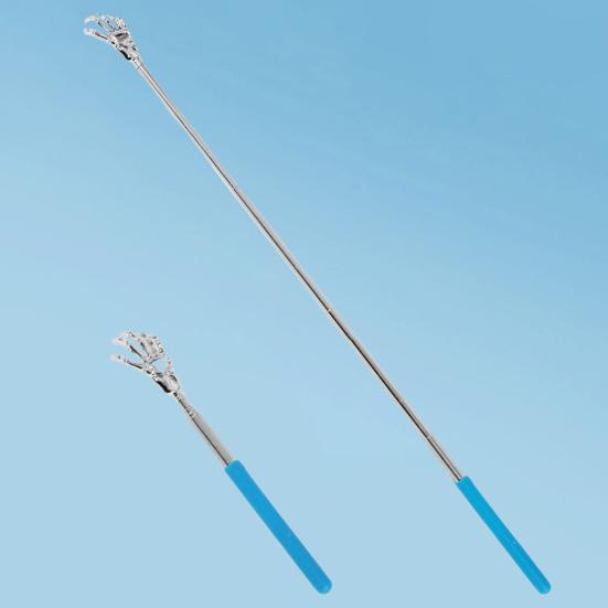 Раздвижная металлическая чесалка для спины с резиновыми ручками, портативный телескопический массажер для спины, инструмент для снятия зуда кожи, наполнитель для чулок для мужчин, женщин и детей