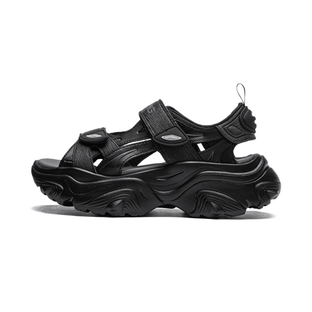 Li-Ning Soft Rebound Shock-Absorbing Wear-Resistant Breathable Thick-Soled Slippers and Sandals Women Footwear Black AGUU002-1