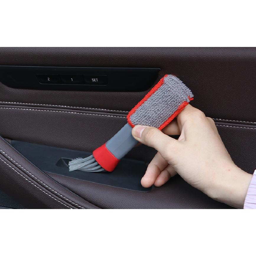 Car Air Vent Brush Double Head Brushes Conditioner Grille Duster Wipes Auto Detailing Cleaner Car Interior Cleaning Kit