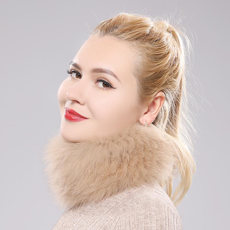 Новый женский шарф из натурального лисьего меха, женские натуральные шарфы-кольца из лисьего меха, милая эластичная вязаная повязка на голову из натурального лисьего меха для девушки