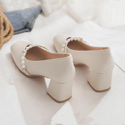 Женские туфли Мэри Джейн 2025 весна новинка интернет-знаменитость вечерние туфли с юбкой высокий каблук толстый каблук универсальные одинарные туфли сказочный стиль