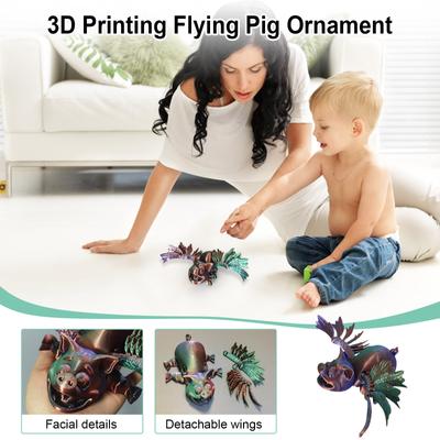 3D-печатная свинья с игрушками для животных, для дома, комнаты, украшения для автомобиля, настольные украшения, шарниры могут двигаться, подвижная свинья с