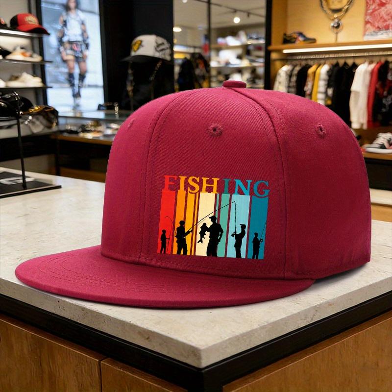 Рыбалка Закат Винтажный Стиль Кепка Snapback Полиэстер Повседневная Взрослая Регулируемая Головной Убор