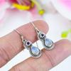 Natural Rainbow Moonstone, Amethyst 925 Solid Sterling Silver Earring 1.5" s8H69