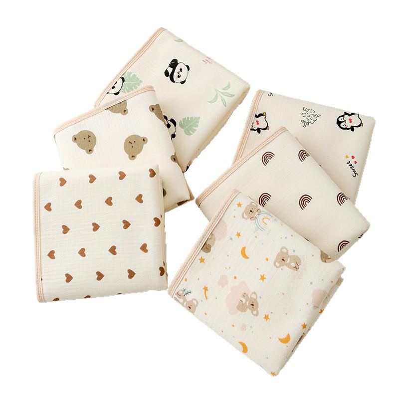 Waterproof Gauze Baby Cotton Crepe Mattress Protector 50x70cm Breathable Newborn Incontinence Care Pad