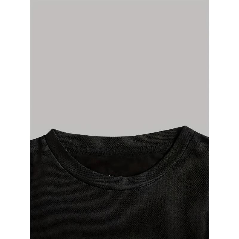 Boys Crewneck T-Shirt, Trendy BURN IT Flame Letter Print