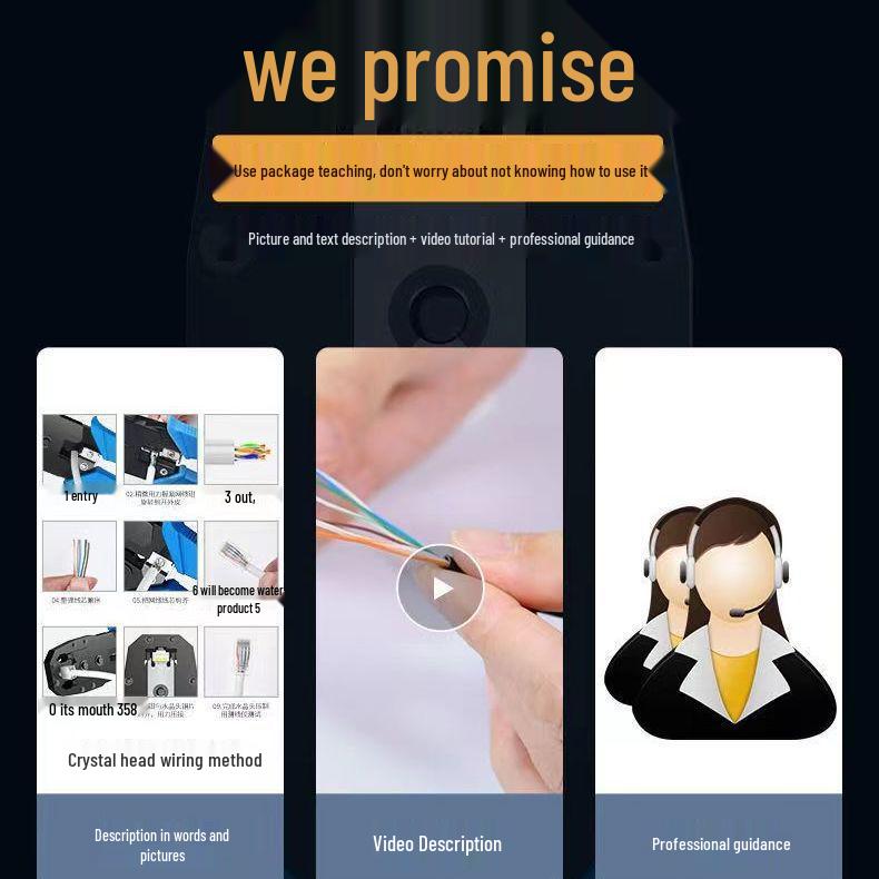 Professional Multifunctional Network Cable Crimper & Tester Set for Cat 5/6