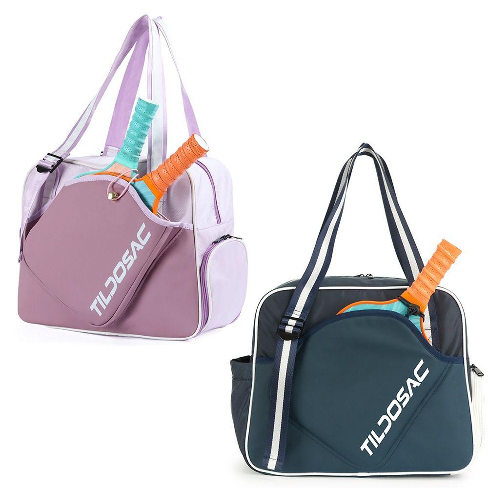 with Shoe Compartment Pickleball Racket Shoulder Bag Nylon Pickleball Handbag  Outdoor Sports
