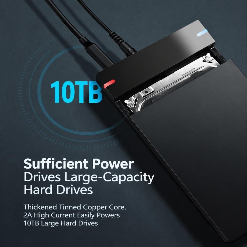 3.5 inch HDD Enclosure SATA to USB 3.0 SSD Case Portable Hard Disk Box