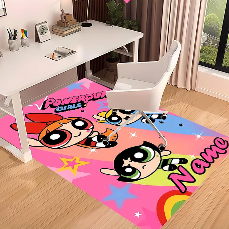 Custom personalization The Powerpuff Girls Print Area Rug - Soft, Washable Non-Slip Indoor Mat,Living Room,Home&Office Decorative Rug