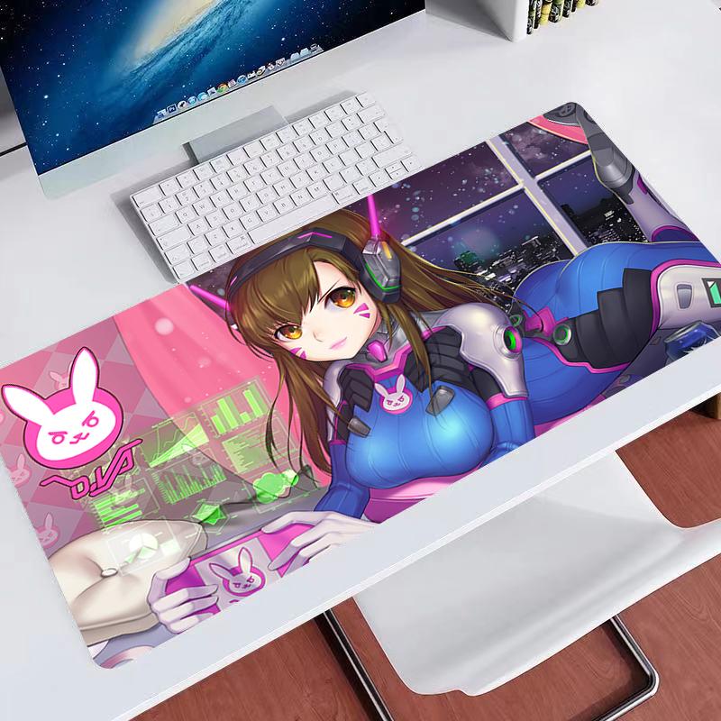 Large Mouse Pads Overwatch DVa Gaming Mouse Pad Deskpad with Stitched Edges and NonSlip Rubber Base Extended x Mouse Pad