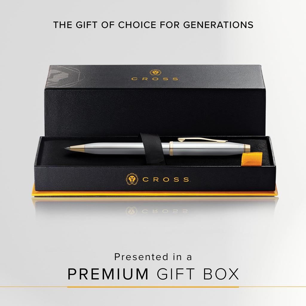 Cross Century II Medalist Silver Premium Gift Boxed Premium Ballpoint Medium Perfect Gift for Day or Promotion Oil-Based Pen, Nib, Father's