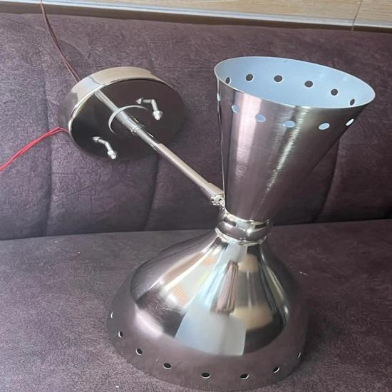 Хромированное серебряное настенное бра середины века, итальянская двойная настенная лампа для умывальника, спальни, гостиной, светодиодный настенный светильник в стиле ар-деко