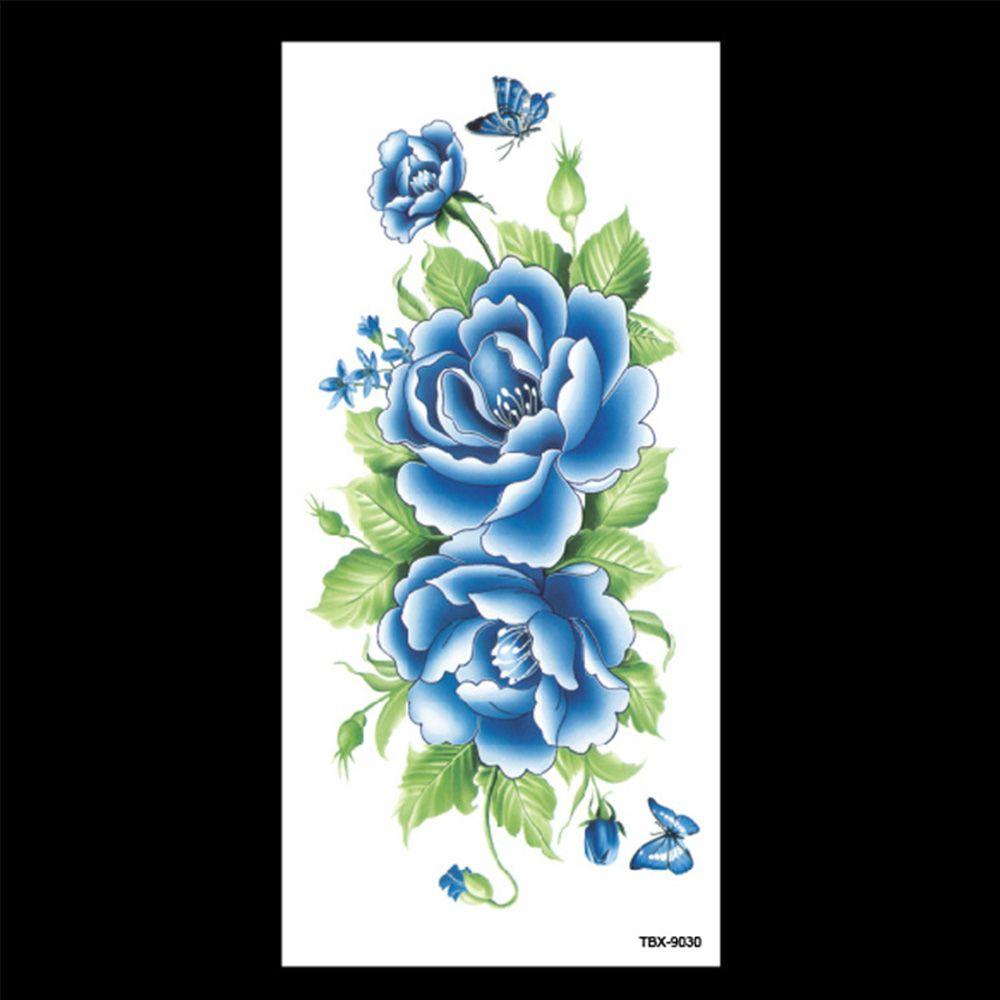 Rose Fashion 3D Girl Waterproof Water Transfer Flowers Makeup Fake Tattoos Temporary Tattoo Stickers Body Art Arm Leg Art