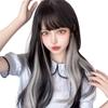 FORCUTEU Wig Long Black Gray Inner Color Curly Curly Full Wig Crossdressing Cosplay Wig Natural Heat Resistant Everyday Use Included Women's Net/Comb