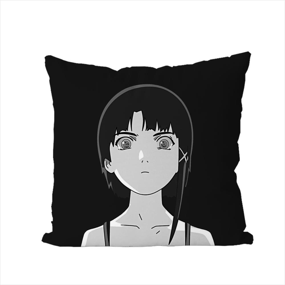 Подушка с принтом Serial Experiments Lain для автомобиля, дивана, декоративная, для дома, двусторонняя, плюшевая, квадратная, наволочка
