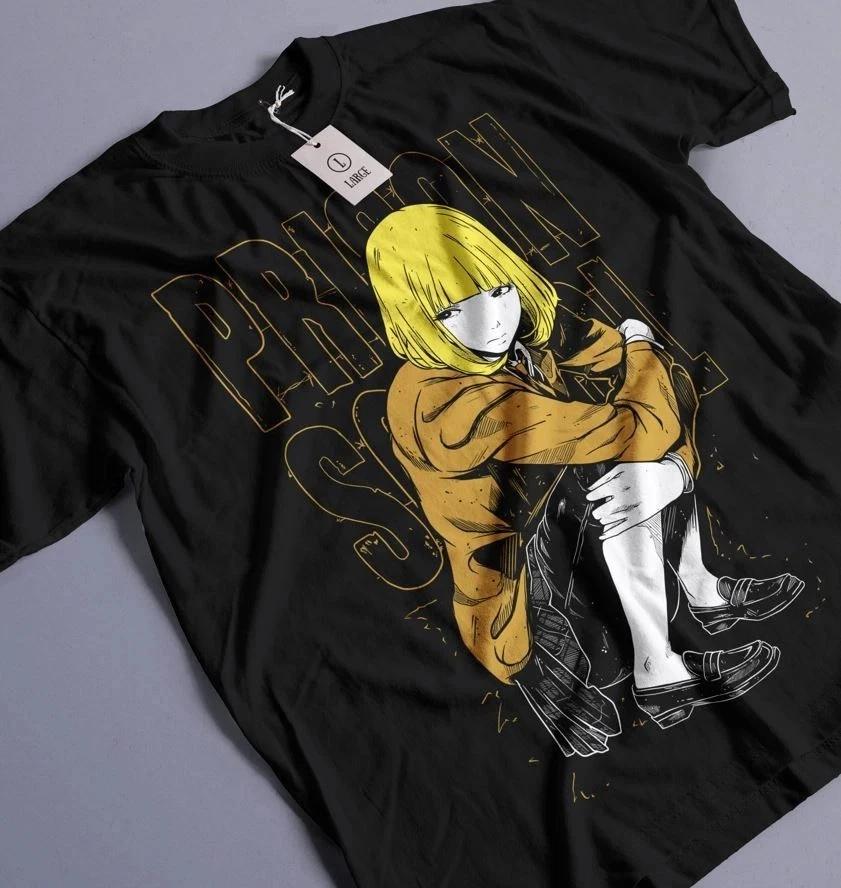 Anime Prison School Hana Midorikawa Black T Shirt Size S 4XL