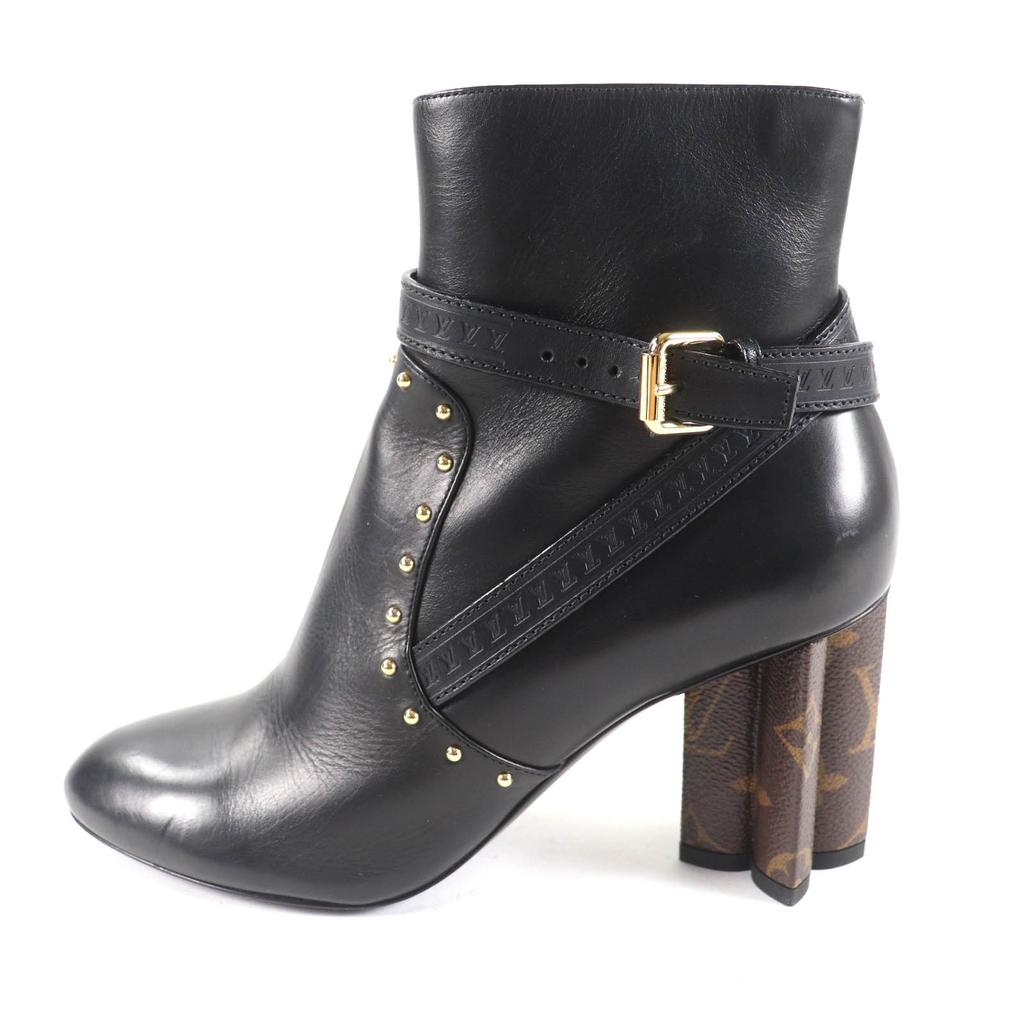 Excellent LOUIS VUITTON Ankle boots Monogram belt design leather Women 37 Used