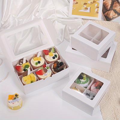 20 шт. Прозрачные коробки для упаковки кексов с окошками, подходят для 4 и 6 коробок для упаковки кексов, подходят для выпечки коробок для кексов на вынос