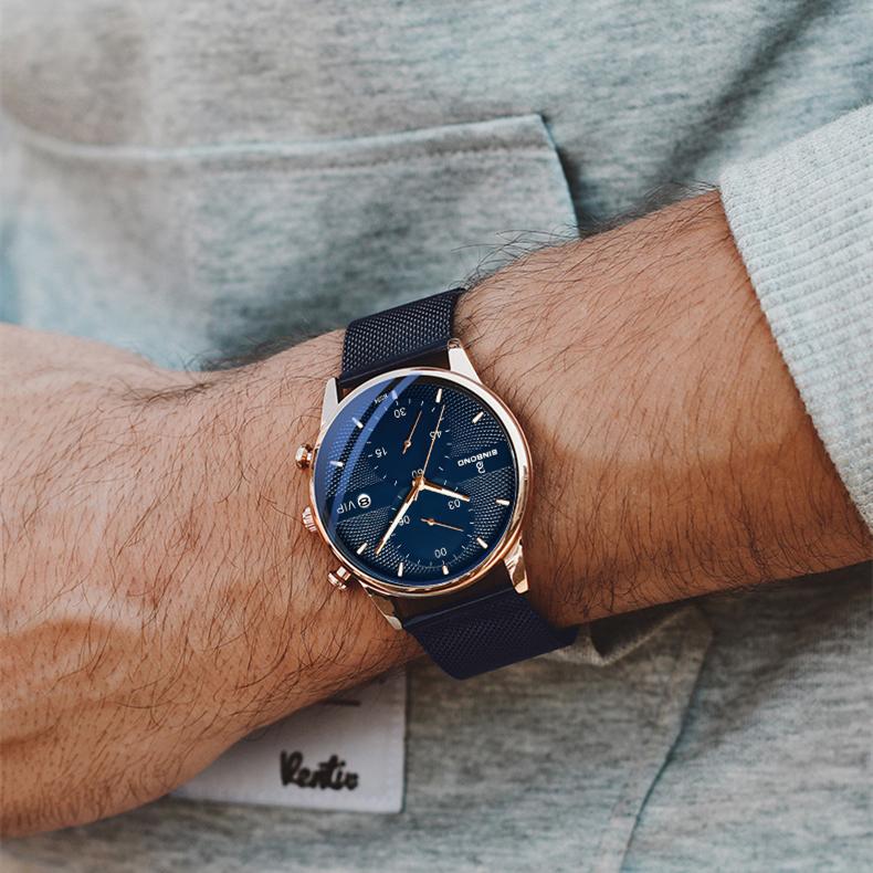 Новые роскошные мужские часы TOP Brand с коробкой B0158 Мужские кварцевые часы