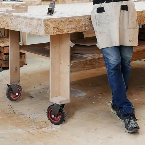 4x Szállítókerék a kocsihoz 200 mm 2x Forgó 2x Fix 700 kg Erős Gumi