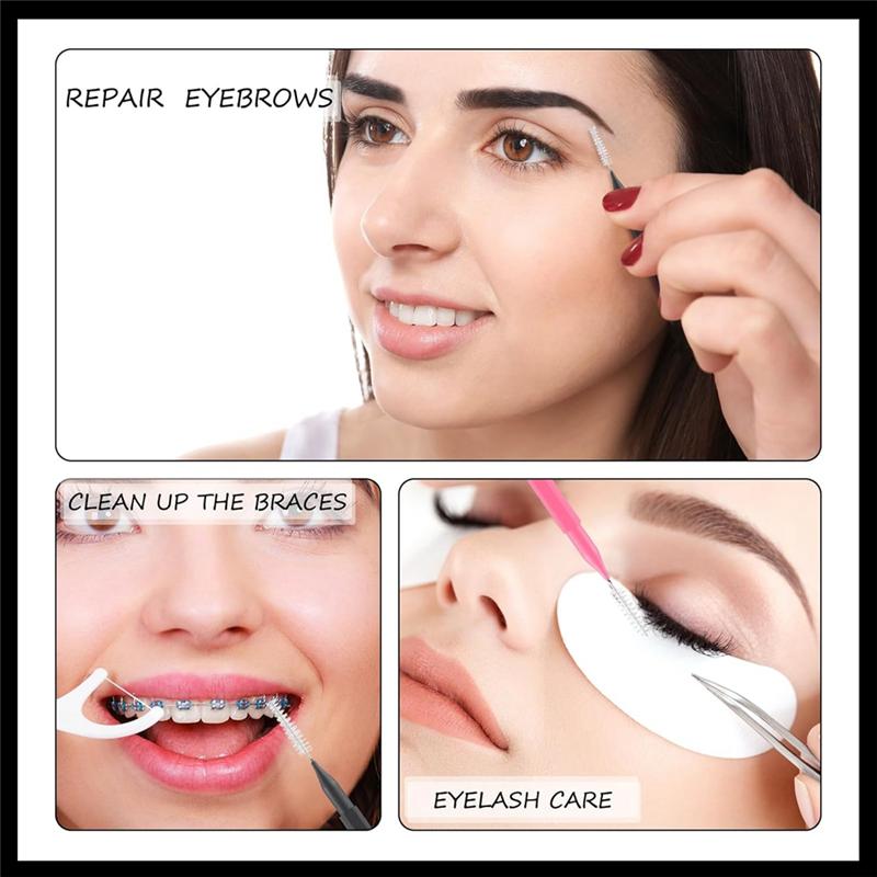 Bulk Pack Of 150 Mini Eyebrow Spoolie Brushes With Caps, Ideal For Brow Lamination And Lash Lift