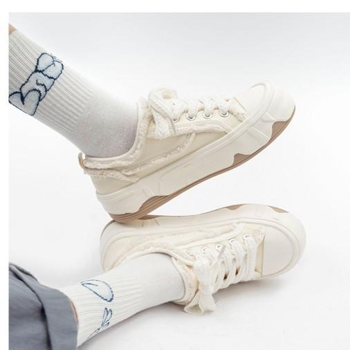 Парусиновые туфли женские туфли на платформе весна дышащая ниша 2025 новая корейская версия универсальные маленькие белые туфли толстая подошва туфли студенты