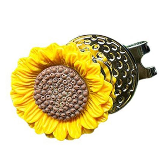 Магнитный маркер для гольф-мяча с клипсой для шляпы, в форме подсолнуха, магнитный маркер для мяча, набор клипс для кепки, для мужчин, женщин, гольфистов, сумок, ремней, козырьков, аксессуары