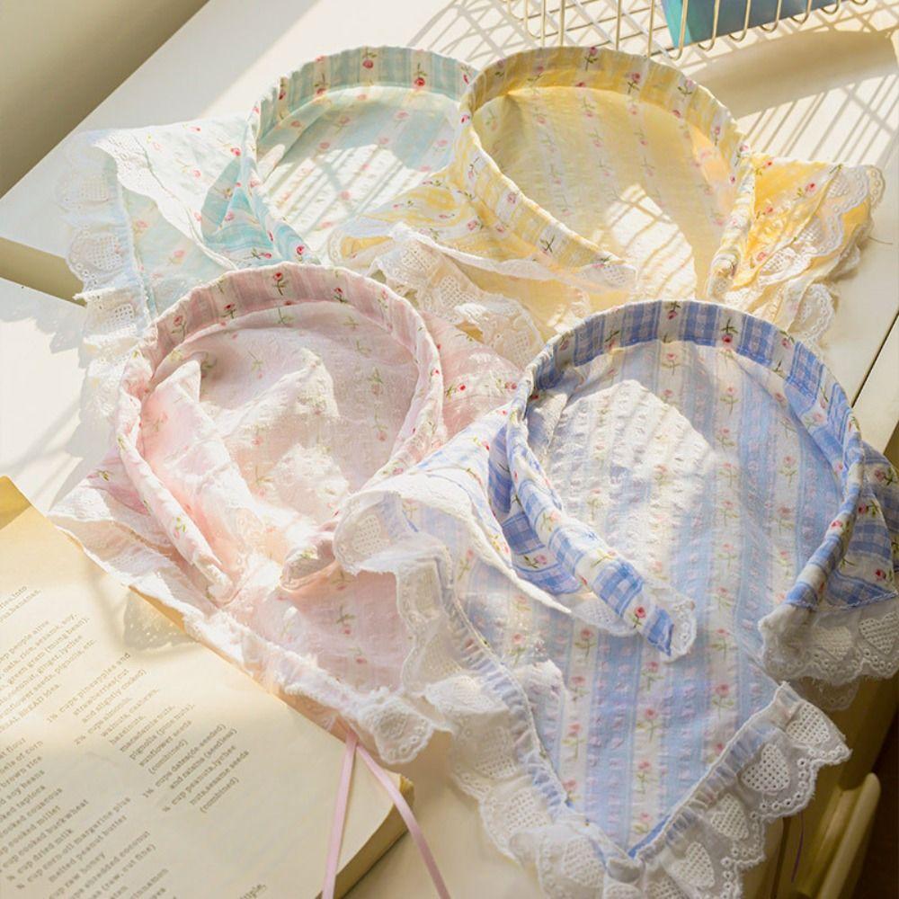 Seersucker Hair Scarf Bowknot Headband Turban Sweet Beach Vacation Hair Accessories for Girl Women