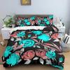 Цветочный Комплект Постельного Белья Яркий Цветочный Пододеяльник Размер Queen King Зеленые Листья Цветущие Наволочки 2/3 шт. Полиэстеровая Наволочка для Одеяла