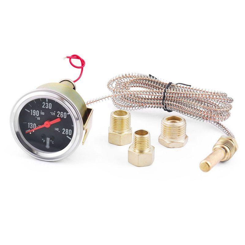 AEF3-2Inch 52MM Mechanical 12V Water Temp Gauge 50-140℃/130-280℉ Water Temperature Gauge Car Meter With Sensor