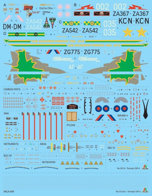Platz Italeri British Tornado Plastic Model Kit IT2513 1/32 GR.4 (Airplane)