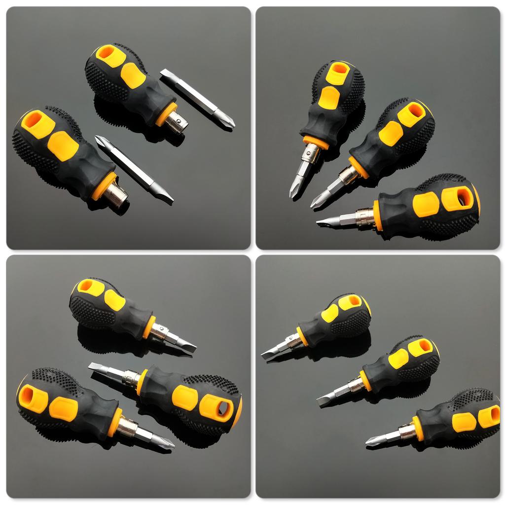 Короткая маленькая карманная магнитная отвертка с плоской головкой для DIY ремонта в труднодоступных местах, профессиональное использование