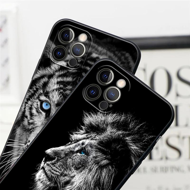 Чехол для телефона с изображением животных: Волк, Лев, Тигр для Apple iPhone 16e 16 15 14 13 12 11 Pro Max XR XS 7 8 16 Plus SE2 Задняя крышка Силиконовые чехлы