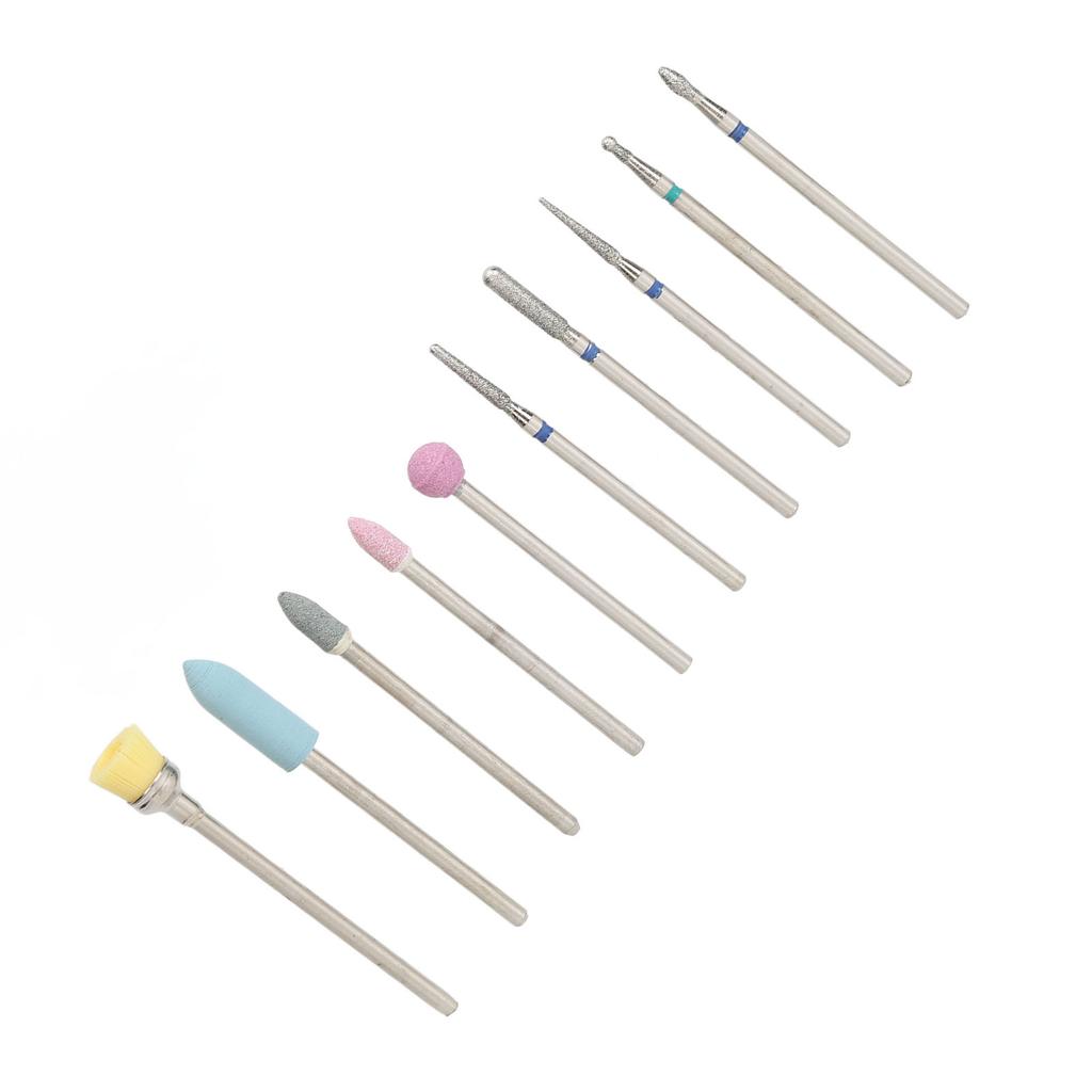 10pcs Nail Drill Bits Set Tungsten Steel Ceramics Professional Less Dust Cuticle Remover Bits
