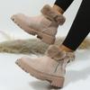 Fashion Thick Plush Snow Boots Women Faux Suede Non-slip Winter Boots Woman Keep Warm Cotton Padded Shoes Platform Ankle Booties 2024