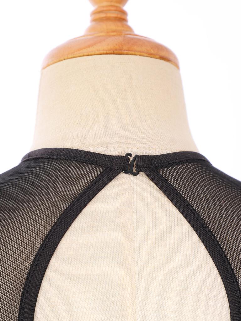 Украшенный стразами танцевальный купальник для девочек без рукавов с круглым вырезом, контрастный цветной дизайн для гимнастических выступлений