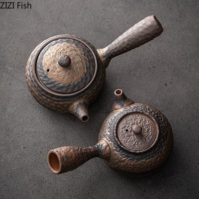 Керамический чайник с боковой ручкой, креативный ретро-завод для дома, керамический чайник для пуэра, креативная чайная церемония, аксессуары для чайного сервиза кунг-фу