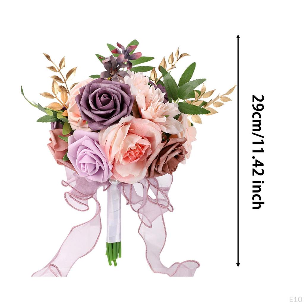 11.4inch Silk Roses Bridesmaid Wedding Bouquet Bride Flower