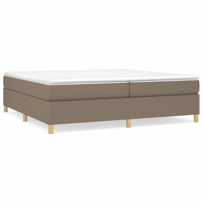 3144550 vidaXL Divan Bed with Mattress Taupe 200x200 Cm Fabric