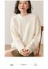 2026 Women's Autumn/Winter Round Neck Cashmere Sweater – Cable Knit, Loose Fit, Simple Casual Style